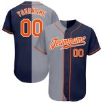 Navy Baseball Split Authentic Custom Jersey Orange-Grau Mode Navy Baseball Split Authentic Custom Jersey Orange-Grau Mode