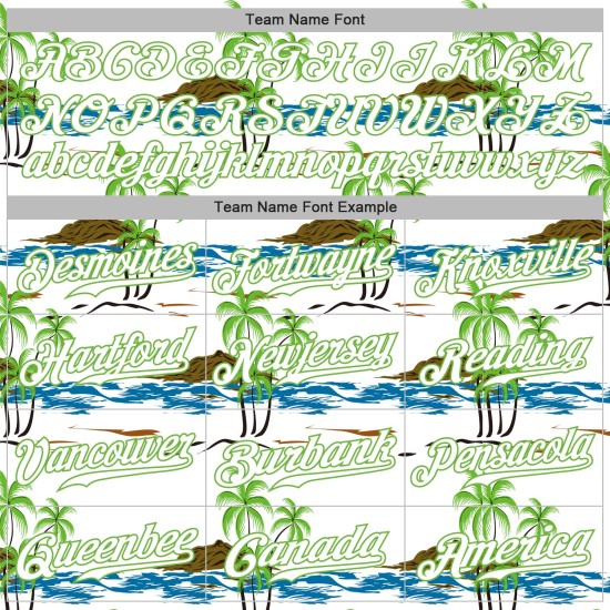 Weißes Trikot Weiß-Neon Benutzerdefiniertes grünes 3D-Muster Baseball-Design Strände Authentisch Weißes Trikot Weiß-Neon Benutzerdefiniertes grünes 3D-Muster Baseball-Design Strände Authentisch