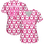 Krebs Muster Baseball Design Jersey Authentic 3D Rosa Custom Brust Rosa-Weiß Krebs Muster Baseball Design Jersey Authentic 3D Rosa Custom Brust Rosa-Weiß