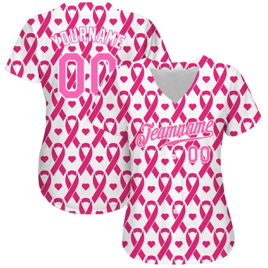 Krebs Muster Baseball Design Jersey Authentic 3D Rosa Custom Brust Rosa-Weiß Krebs Muster Baseball Design Jersey Authentic 3D Rosa Custom Brust Rosa-Weiß