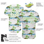 Weißes Trikot Weiß-Neon Benutzerdefiniertes grünes 3D-Muster Baseball-Design Strände Authentisch Weißes Trikot Weiß-Neon Benutzerdefiniertes grünes 3D-Muster Baseball-Design Strände Authentisch