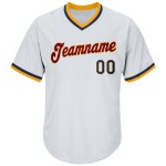 Rippstrick Navy-Gold Authentic Custom Baseball Throwback Jersey Shirt Weiß Rippstrick Navy-Gold Authentic Custom Baseball Throwback Jersey Shirt Weiß