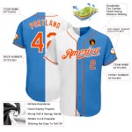 Blau Fashion Jersey Custom Powder Baseball Authentic Orange-Weiß Split Blau Fashion Jersey Custom Powder Baseball Authentic Orange-Weiß Split