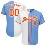 Blau Licht Split Authentische Orange-Weiß Jersey Fashion Baseball Custom Blau Licht Split Authentische Orange-Weiß Jersey Fashion Baseball Custom