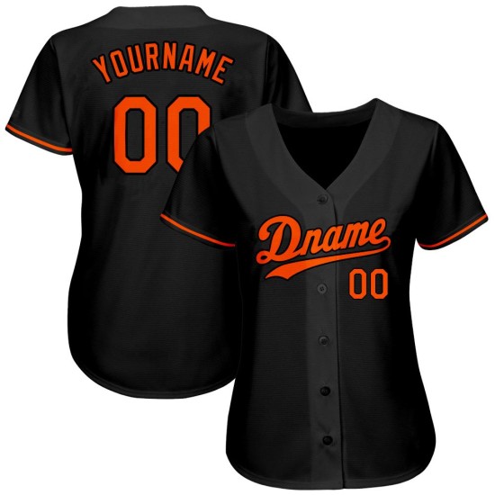 Baseball Custom Jersey Authentic Schwarz Orange Baseball Custom Jersey Authentic Schwarz Orange