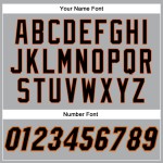 Graues Trikot Schwarz-Orange Custom Baseball Authentic Graues Trikot Schwarz-Orange Custom Baseball Authentic