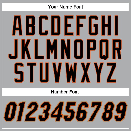 Graues Trikot Schwarz-Orange Custom Baseball Authentic Graues Trikot Schwarz-Orange Custom Baseball Authentic