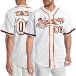 Jersey Custom Weiß Weiß-Orange Authentic Baseball Jersey Custom Weiß Weiß-Orange Authentic Baseball