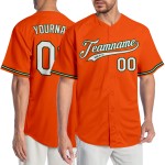 Custom Jersey Baseball Orange Authentic Weiß-Grün Custom Jersey Baseball Orange Authentic Weiß-Grün