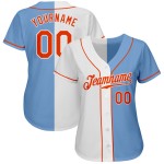 Blau Licht Split Authentische Orange-Weiß Jersey Fashion Baseball Custom Blau Licht Split Authentische Orange-Weiß Jersey Fashion Baseball Custom