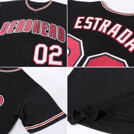 Schwarzes Baseball-Trikot von Crimson-City in Creme Schwarzes Baseball-Trikot von Crimson-City in Creme