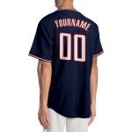 Benutzerdefiniertes Weiß-Rotes Authentic Navy Baseball Trikot Benutzerdefiniertes Weiß-Rotes Authentic Navy Baseball Trikot
