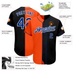 Authentisches Split Black Baseball Royal-Orange Jersey Fashion Custom