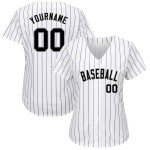 Authentisches weißes Trikot Lila Baseball Nadelstreifen Custom Schwarz-Grau Authentisches weißes Trikot Lila Baseball Nadelstreifen Custom Schwarz-Grau
