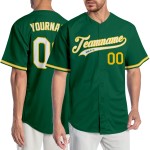 Weiß-Gold Custom Jersey Authentic Green Kelly Baseball Weiß-Gold Custom Jersey Authentic Green Kelly Baseball