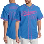Baseball Custom Authentic Powder Blue Jersey Puderblau-Pink Baseball Custom Authentic Powder Blue Jersey Puderblau-Pink