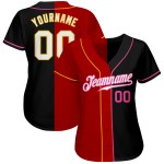 Split Authentic Fashion Custom Baseball Schwarz Trikot Weiß-Rot Split Authentic Fashion Custom Baseball Schwarz Trikot Weiß-Rot