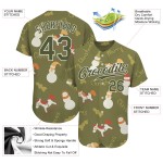 Weihnachten Jersey Zu 3D Olive-Weiß Salute Authentic Service Olive Custom Baseball Weihnachten Jersey Zu 3D Olive-Weiß Salute Authentic Service Olive Custom Baseball