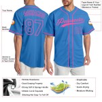 Baseball Custom Authentic Powder Blue Jersey Puderblau-Pink Baseball Custom Authentic Powder Blue Jersey Puderblau-Pink