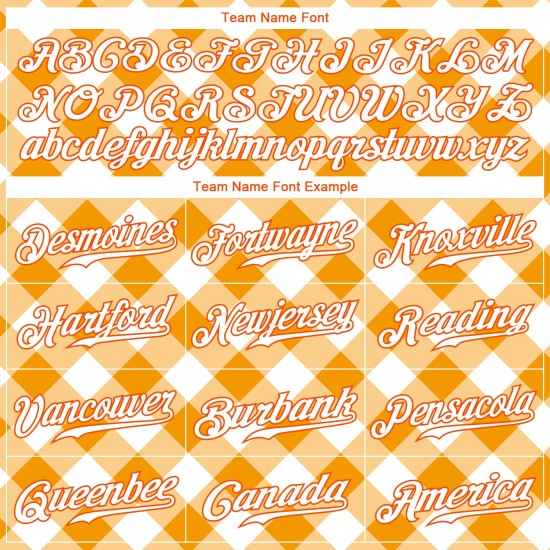 Jersey Design Weiß Baseball Orange Weiß-Orange Muster Authentische Plaid 3D Custom Jersey Design Weiß Baseball Orange Weiß-Orange Muster Authentische Plaid 3D Custom