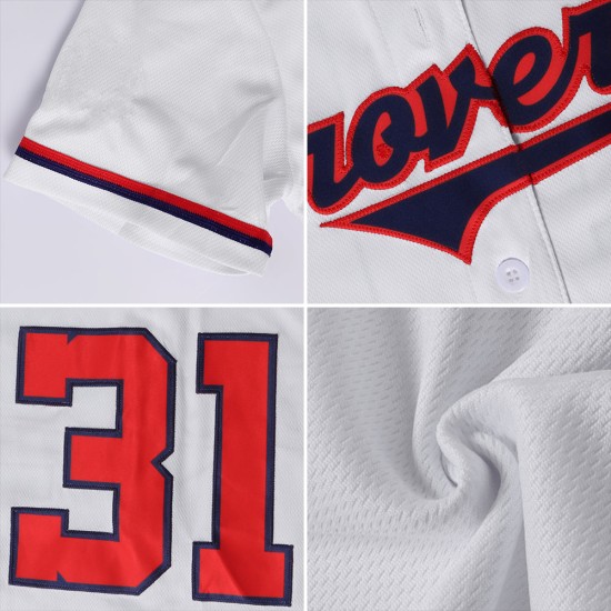 Weißes Baseball Custom Authentic Trikot Rot-Schwarz Weißes Baseball Custom Authentic Trikot Rot-Schwarz