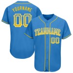Jersey Gold-Weiß Pulver Authentische Baseball Blau Mode Custom Drift Jersey Gold-Weiß Pulver Authentische Baseball Blau Mode Custom Drift