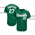 Custom Kelly Baseball Weiß-Grau Trikot Grün Custom Kelly Baseball Weiß-Grau Trikot Grün