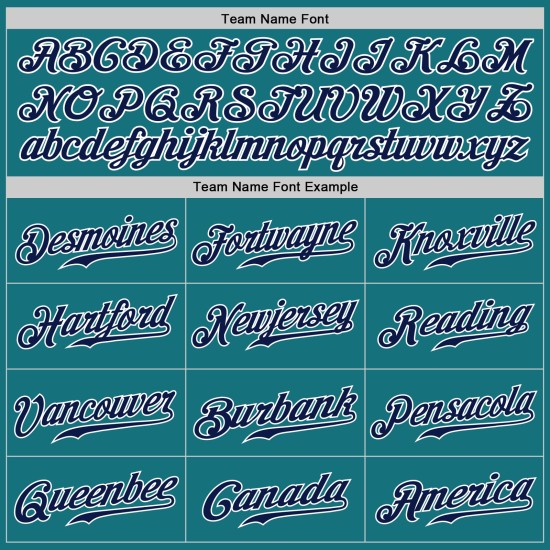 Authentisches, individuell geteiltes Baseball-Trikot, Marineblau-Grau, modisches Blaugrün Authentisches, individuell geteiltes Baseball-Trikot, Marineblau-Grau, modisches Blaugrün