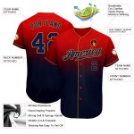 Authentic Fade Fashion Red Custom Jersey Marineblau-Altgold Baseball Authentic Fade Fashion Red Custom Jersey Marineblau-Altgold Baseball