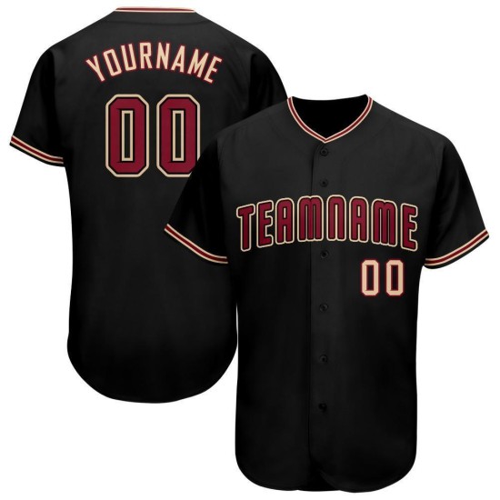 Schwarzes Baseball-Trikot von Crimson-City in Creme Schwarzes Baseball-Trikot von Crimson-City in Creme