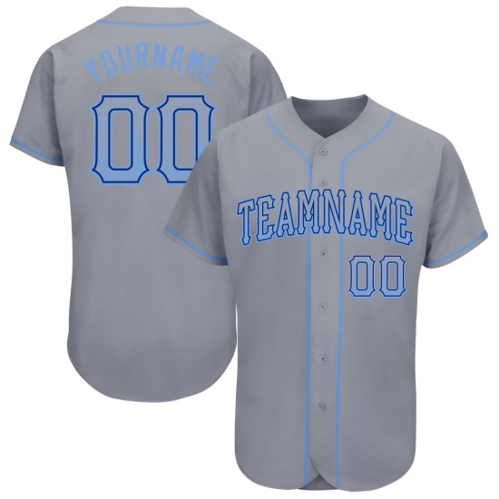 Custom Jersey Authentic Fashion Light Drift Baseball Grau Blau-Royal Custom Jersey Authentic Fashion Light Drift Baseball Grau Blau-Royal