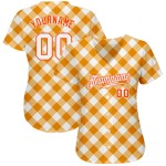 Jersey Design Weiß Baseball Orange Weiß-Orange Muster Authentische Plaid 3D Custom Jersey Design Weiß Baseball Orange Weiß-Orange Muster Authentische Plaid 3D Custom