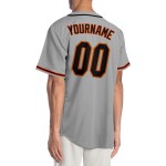 Graues Trikot Schwarz-Orange Custom Baseball Authentic Graues Trikot Schwarz-Orange Custom Baseball Authentic