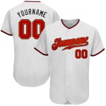 Weißes Baseball Custom Authentic Trikot Rot-Schwarz Weißes Baseball Custom Authentic Trikot Rot-Schwarz