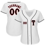 Weißes authentisches schwarz-rotes Baseball-Trikot nach Maß Weißes authentisches schwarz-rotes Baseball-Trikot nach Maß
