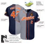 Navy Baseball Split Authentic Custom Jersey Orange-Grau Mode Navy Baseball Split Authentic Custom Jersey Orange-Grau Mode